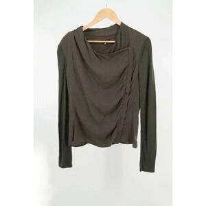 Aritzia Babaton Olivier Draped Zip lightweight front Jersey Moto sweater/jacket